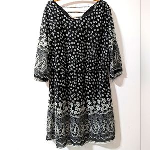 Indulge Black White Dress Size 2X NEW